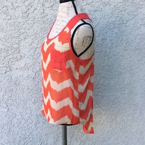 Kate Collection Striped Chevron Orange Sheer Shirt